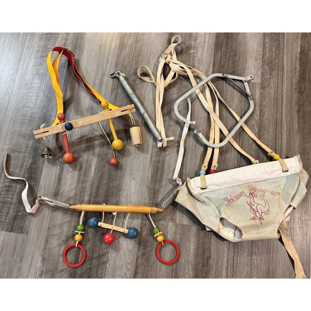 VTG Johnny Jump Up Infant Jumper 24lb Baby Exerciser /50s Baby Crib Toys Doorway